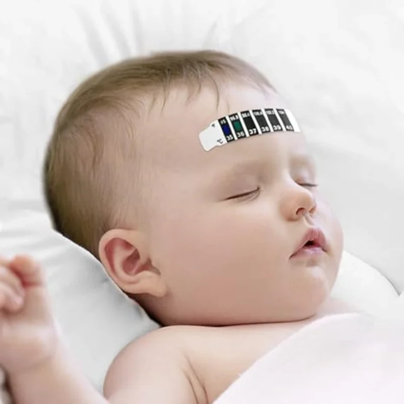 Bandes de Thermomètre Frontal Autocollant Réutilisable pour Bébé